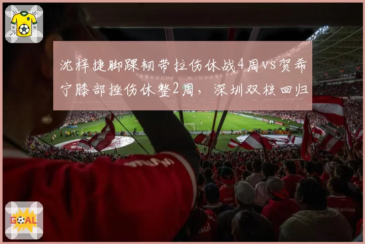 沈梓捷脚踝韧带拉伤休战4周vs贺希宁膝部挫伤休整2周，深圳双核回归节奏不一